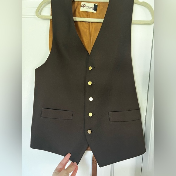 Vintage 70s Levi’s Panatela Brown Blazer & Vest Set Size L Men’s Suit Jacket - Picture 8 of 15